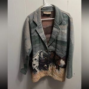 Painted pony tapestry jacket